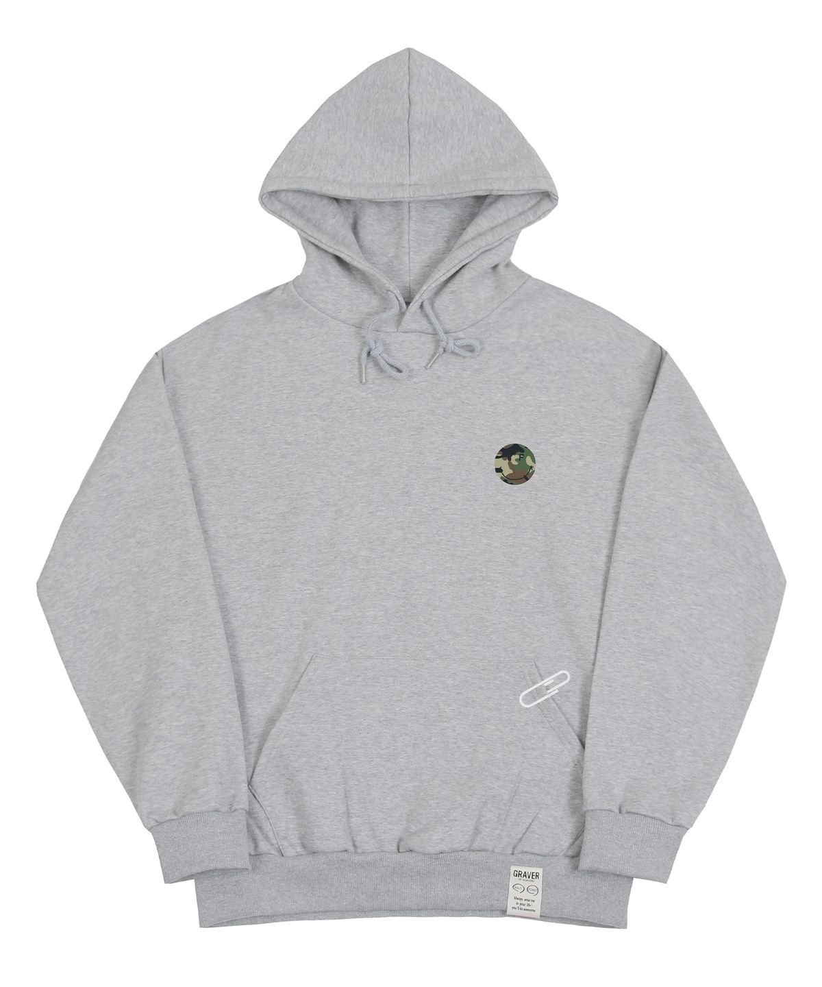 그레이버(GRAVER) [UNISEX]스몰 카모 도트스마일 후드티_그레이