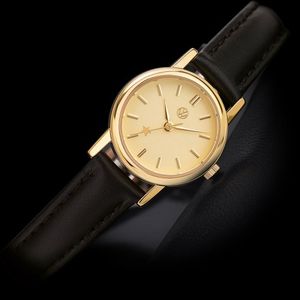 별초침 심플라운드 골드 실버 아날로그 가죽 손목시계 2종