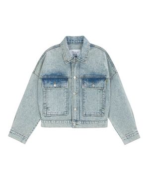 시스루 피그먼트  데님 자켓