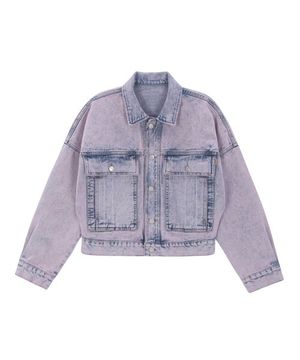 시스루 피그먼트  데님 자켓