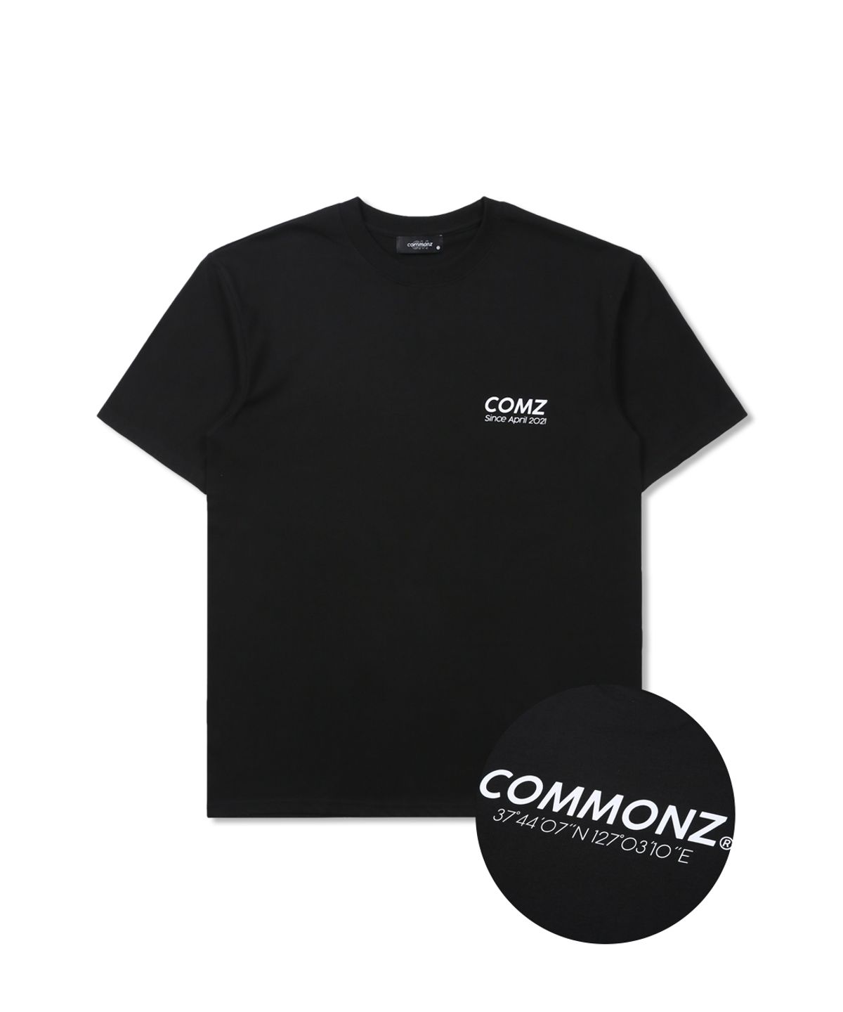 커먼즈(COMMONZ) 시그니처 로고 티셔츠_블랙