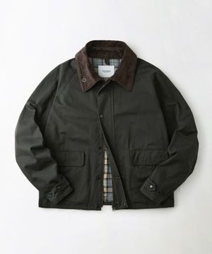 CORDUROY COLLAR SHORT JACKET_OLIVE GREEN