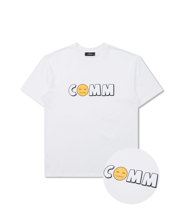 COMM 스마일 티셔츠_화이트