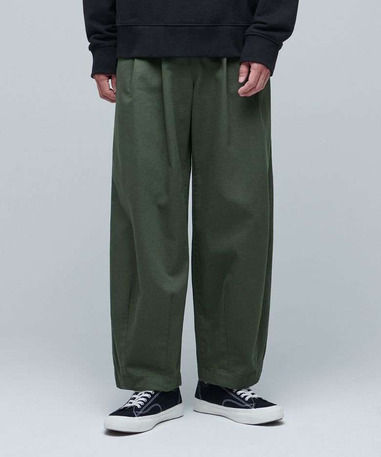 코튼 와이드 벌룬 팬츠 [세이지 그린]