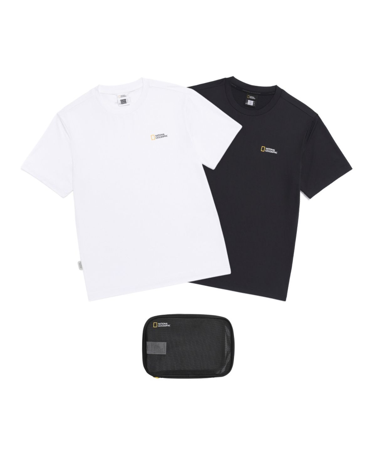 내셔널지오그래픽(NATIONALGEOGRAPHIC) 유니 메이스 기능성 2PACK 반팔 티셔츠 WHITE