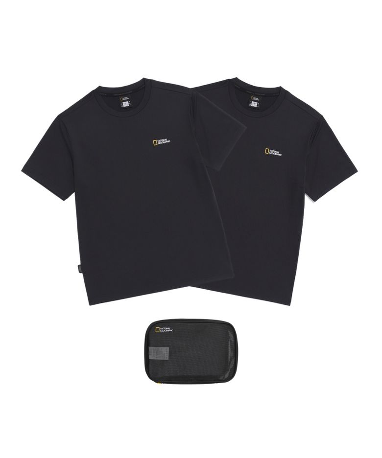 유니 메이스 기능성 2PACK 반팔 티셔츠 BLACK