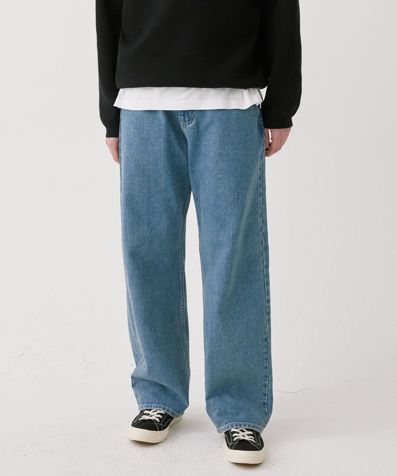 ★TRILLION★ Biostone washed wide denim pants DEEP BLUE TRSD MUSINSA | TRILLION BIOSTONE WASHED WIDE DENIM PANTS_LIGHT BLUE