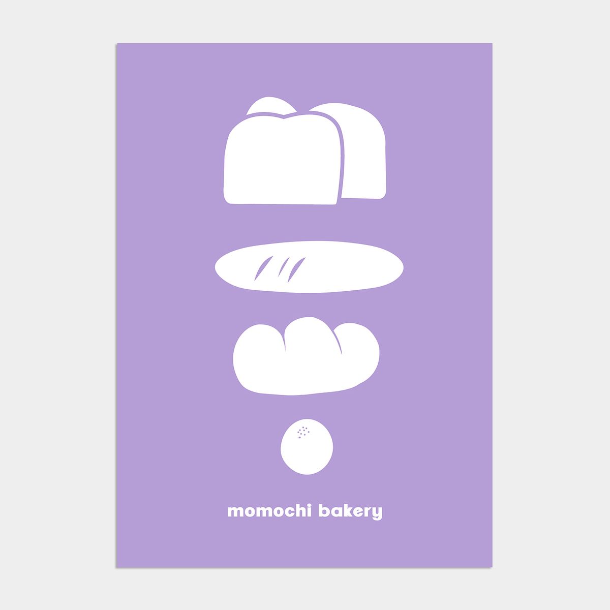 멜팅스튜디오(MELTING STUDIO) 베이커리 모모치 액자 인테리어 포스터 / 03번 모모치 베이커리 - 바이올렛