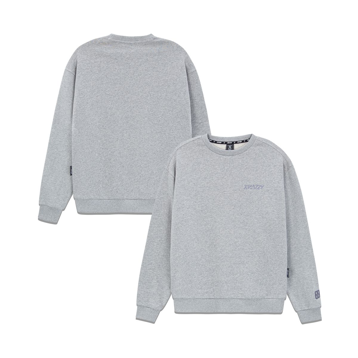 엑스네지(XNAZZY) 스몰로고 오버핏 맨투맨 XN21FWMATS01 [M/GRAY]