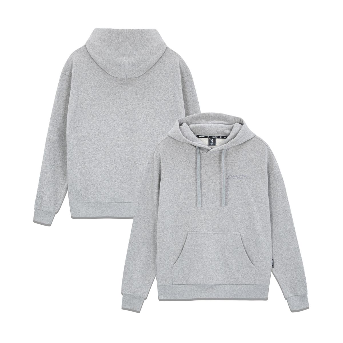 엑스네지(XNAZZY) 스몰로고 오버핏후드티 XN21FWHDTS01 [M/GRAY]