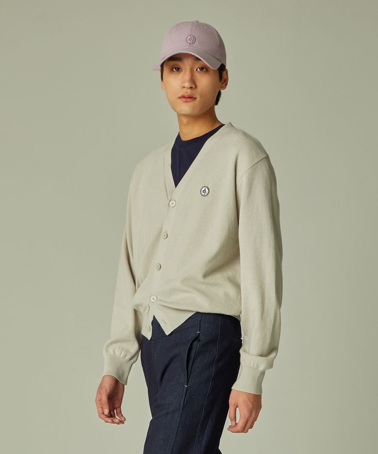 AGP 오가닉 크롭 가디건 클라우드 그레이