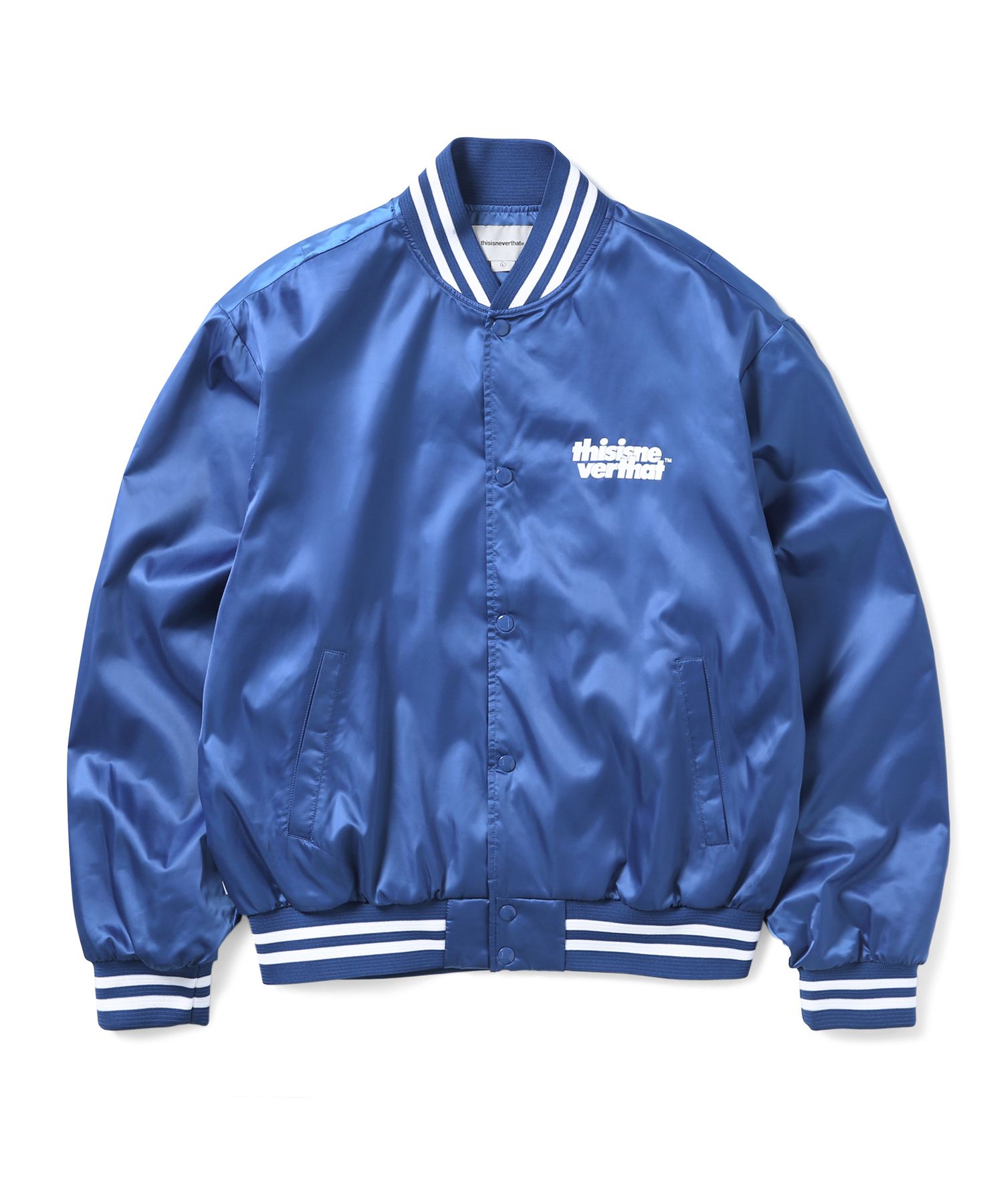 【THISISNEVERTHAT】Satin Jacket Navy MUSINSA | thisisneverthat® Satin Varsity Jacket Blue