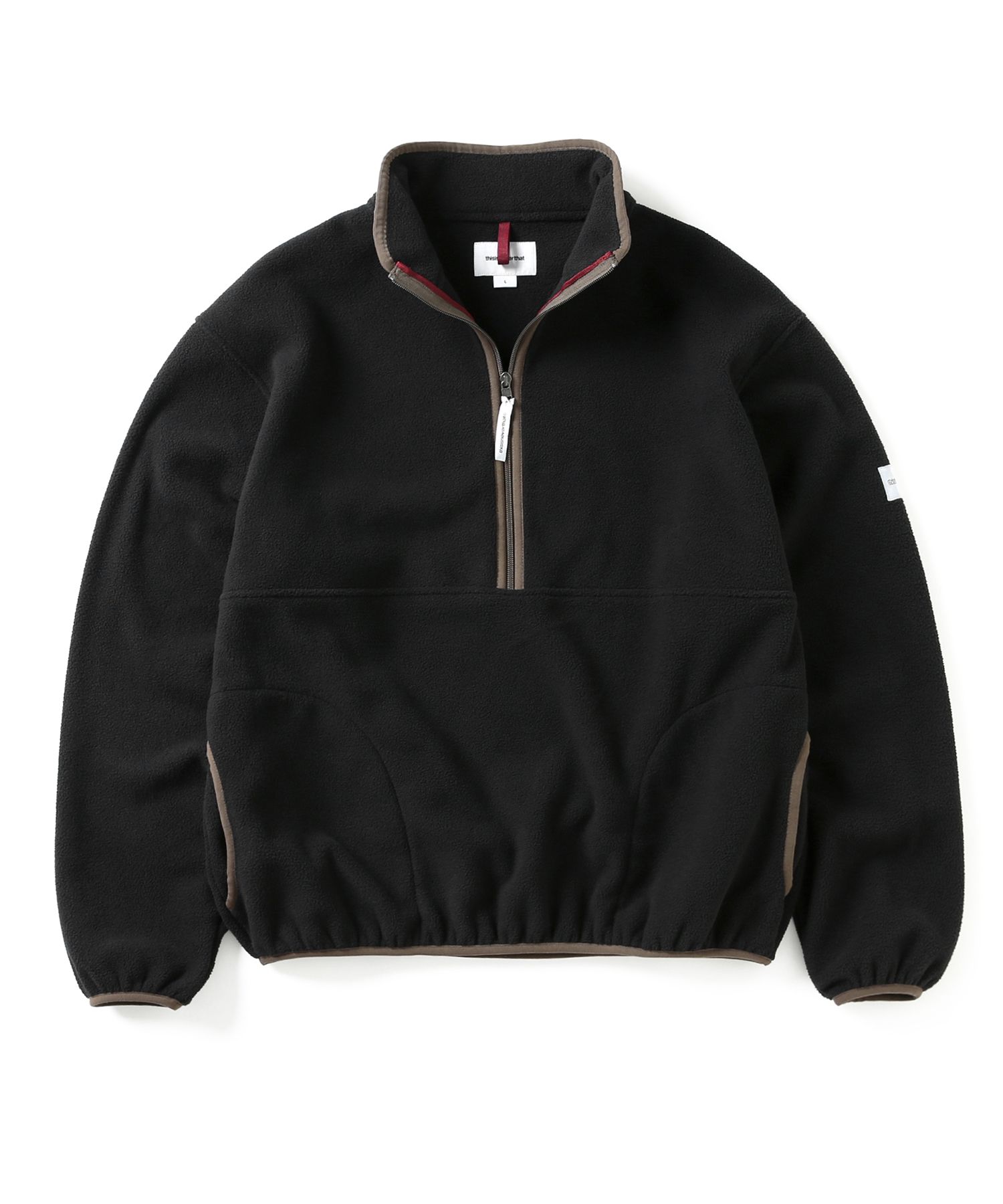 MUSINSA | thisisneverthat Fleece Half Zip Pullover Black