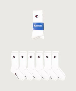 C로고 풀랭스 삭스 6PACK White