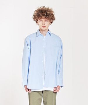 T[1003]옥스포드 와이드 셔츠(스카이블루)
