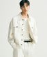 오버핏 크롭 데님 자켓 (크림)