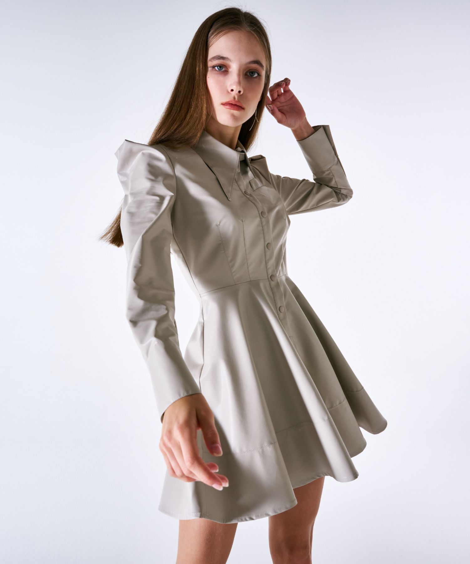 slim fit dress slacks Taylor Laser Cut Leather Dress  Malika Rajani