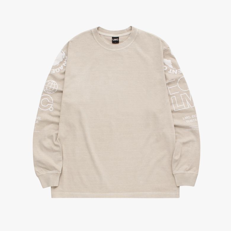 LMC ORGANIC DYED LONG SLV TEE beige