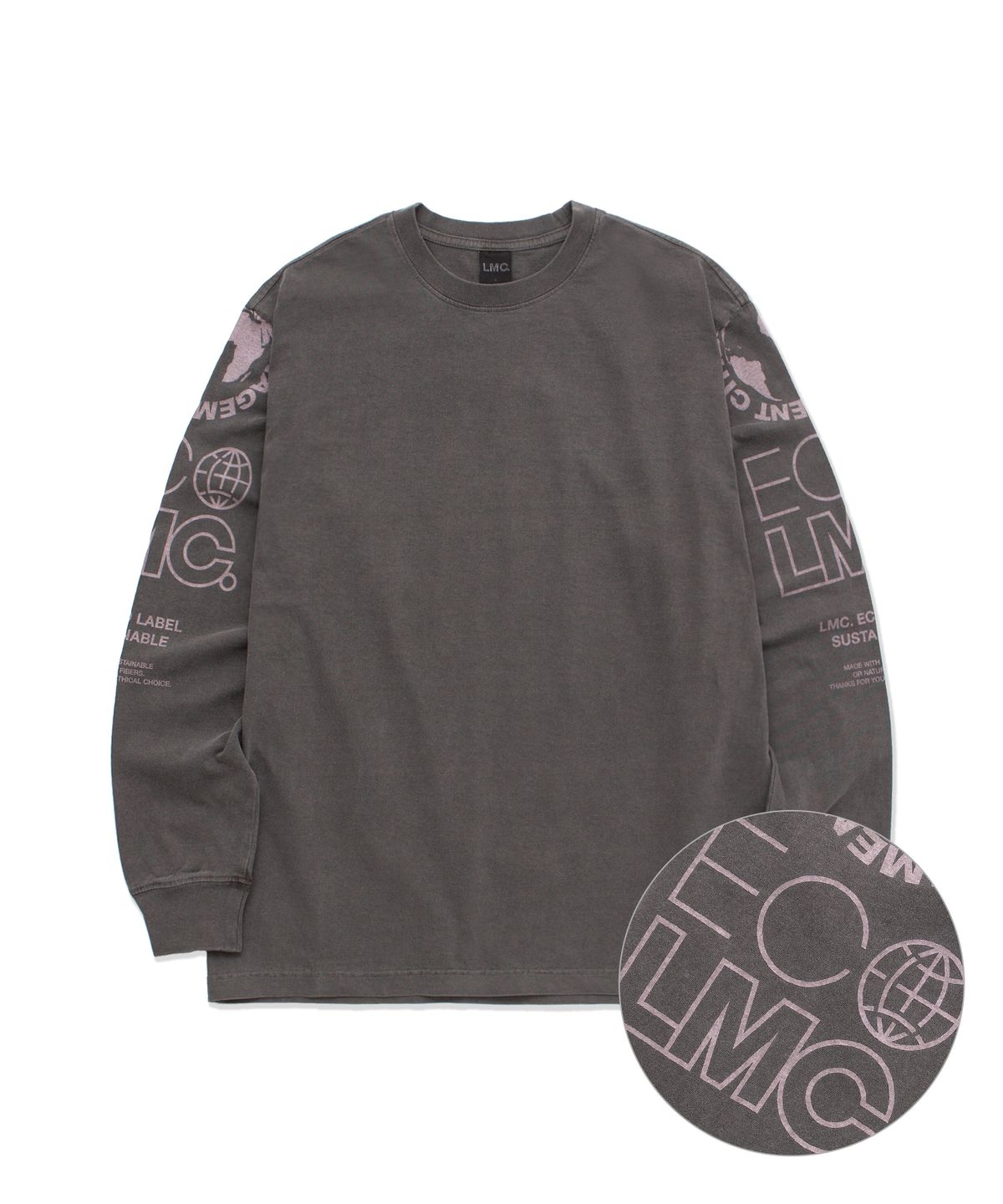 엘엠씨(LMC) LMC ORGANIC DYED LONG SLV TEE charcoal