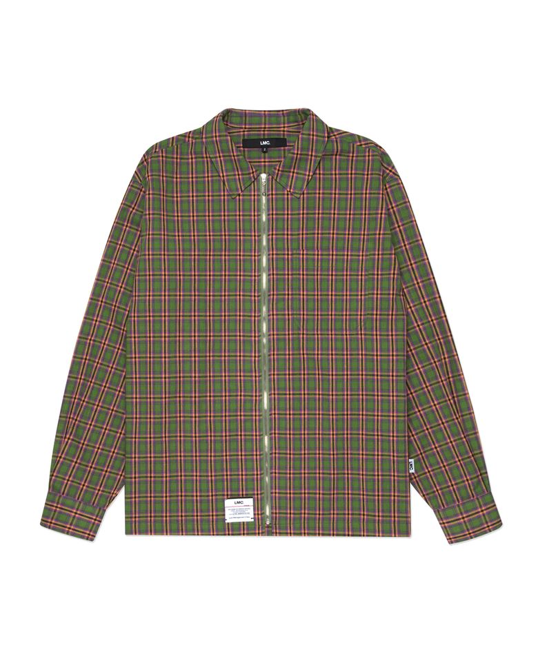 LMC PLAID ZIP-UP SHIRT green