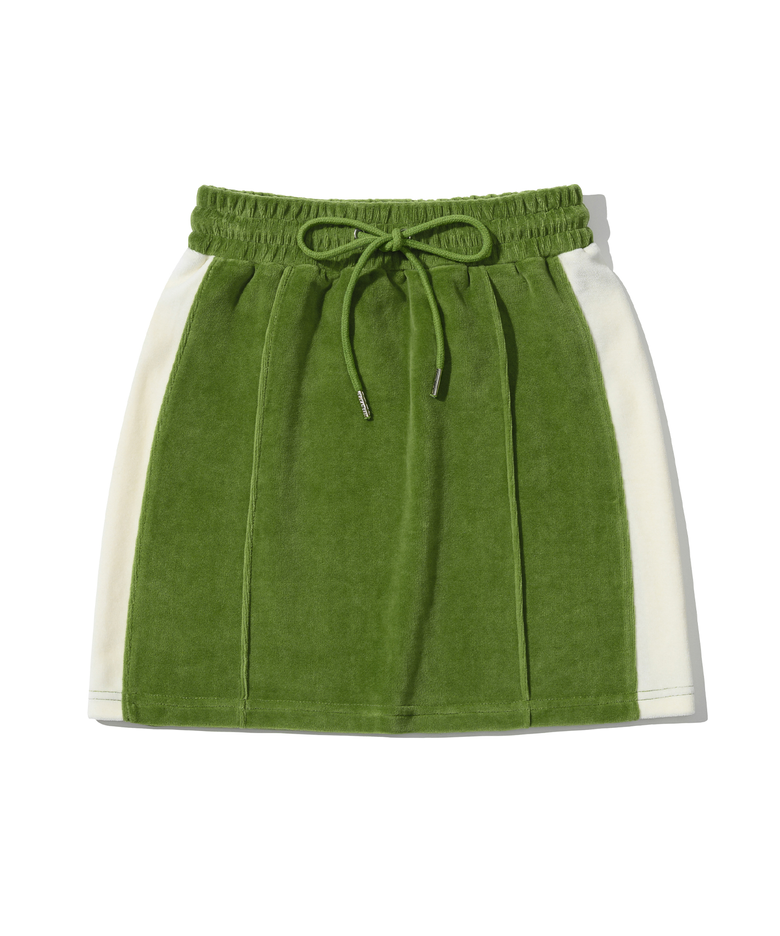 VELOUR MINI SKIRT [OLIVE]