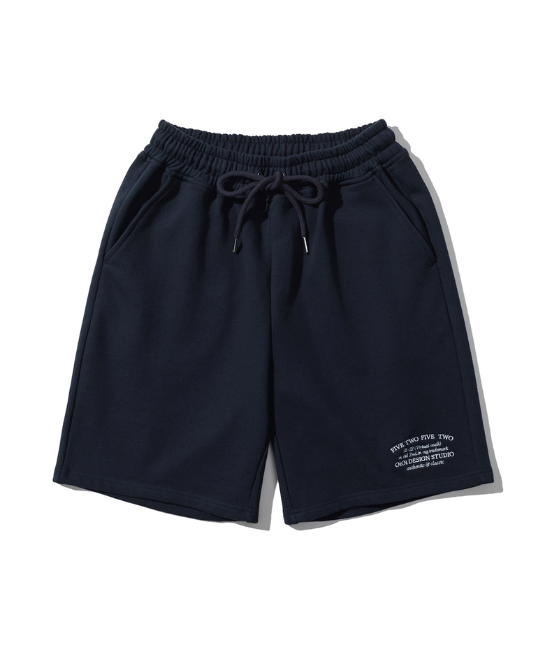 SERIF LOGO SWEAT SHORTS [NAVY]