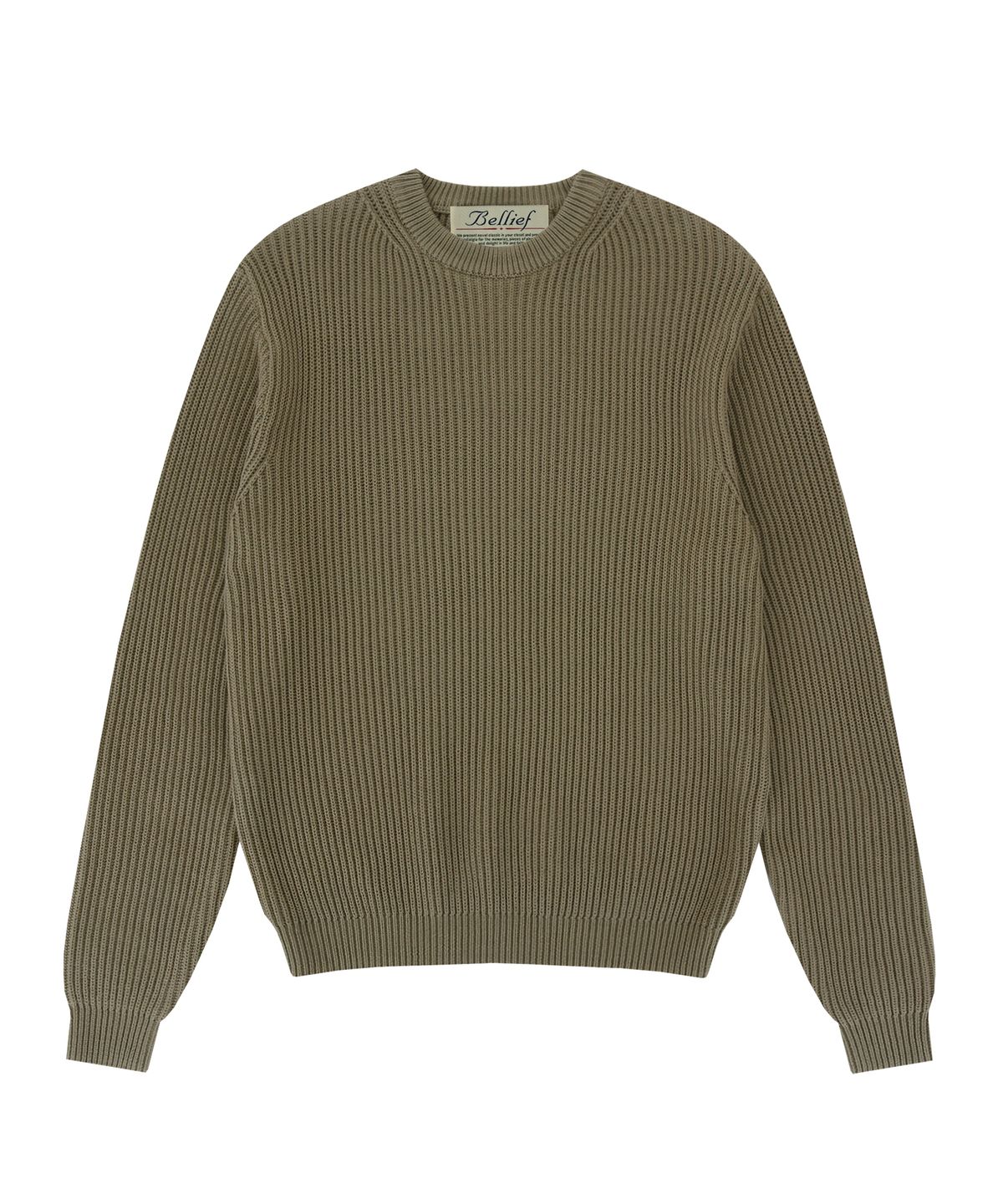 벨리프(BELLIEF) Essential Crewnrck sweater (Beige)