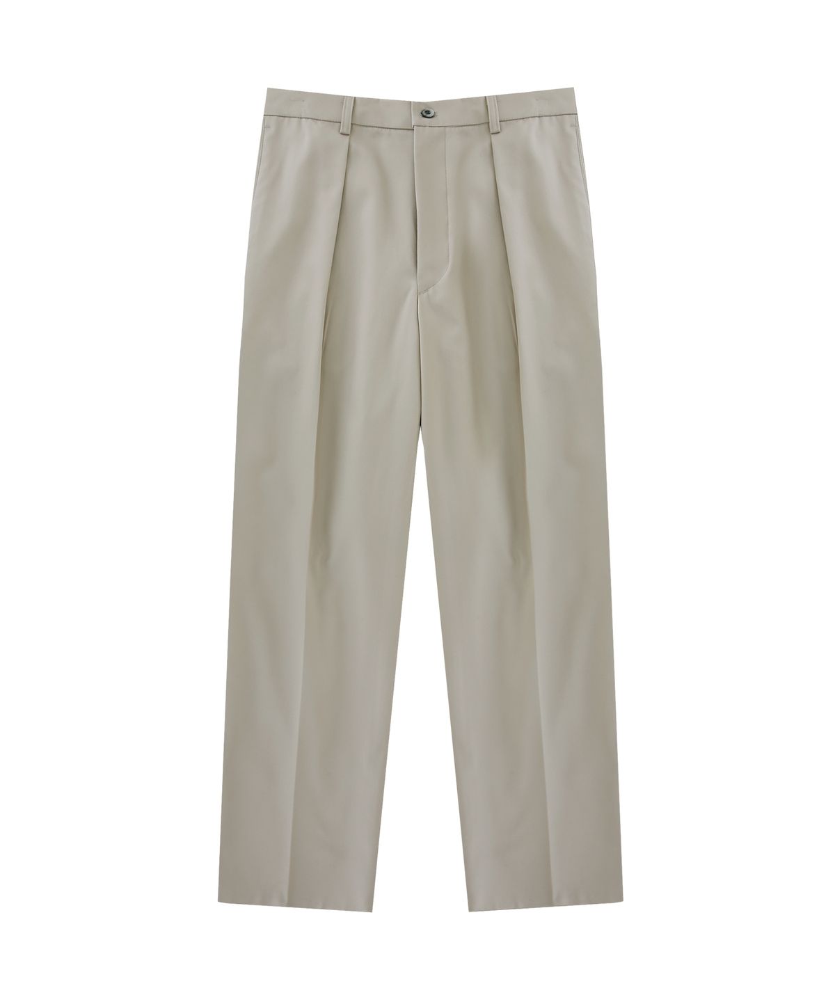 벨리프(BELLIEF) [Easy line] Gaberdine cotton 1Pleats banding chino (Beige)