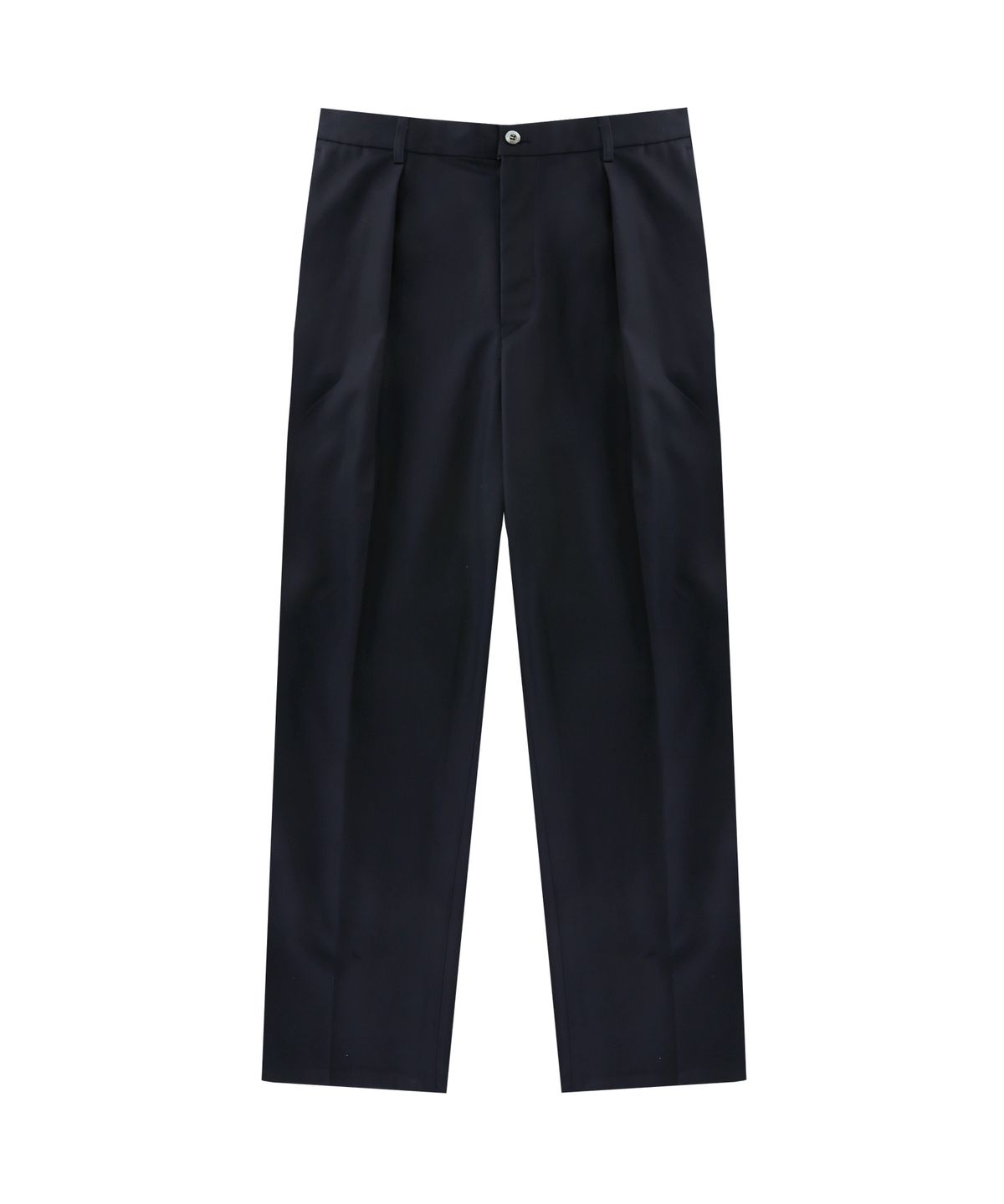벨리프(BELLIEF) [Easy line] Gaberdine cotton 1Pleats banding chino (Dark Navy)