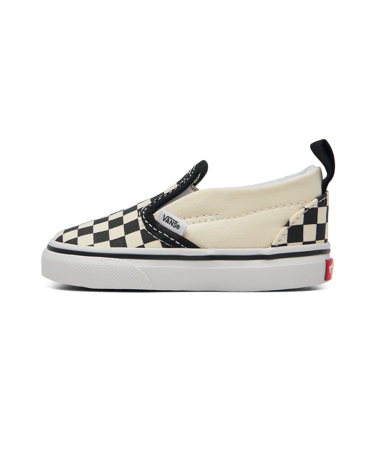 반스 키즈(VANS KIDS) 슬립온 벨크로 토들러 - (체커보드) 블랙:화이트