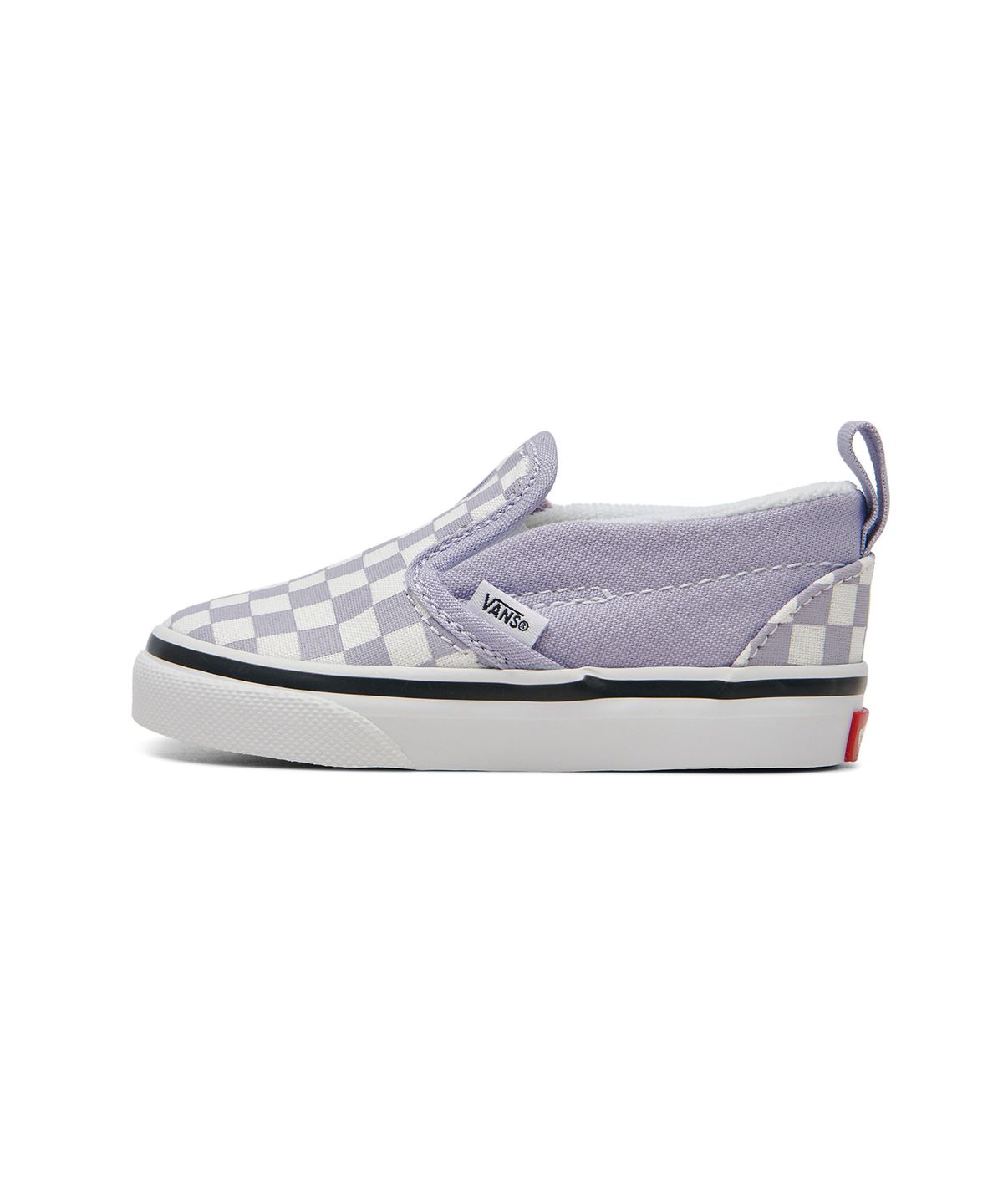 반스 키즈(VANS KIDS) 슬립온 V 토들러 - (체커보드) 라벤더:트루 화이트