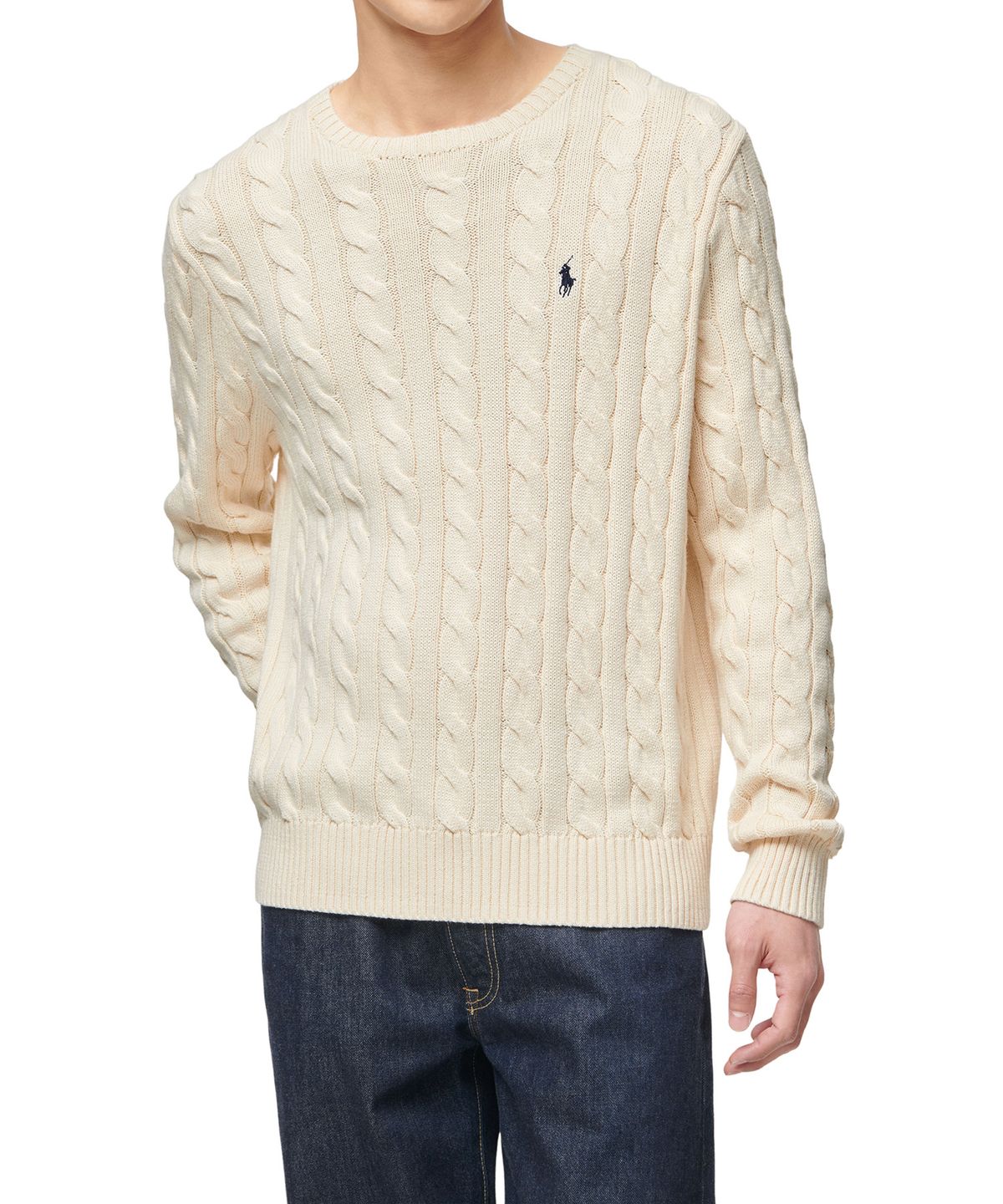 폴로 랄프 로렌(POLO RALPH LAUREN) 케이블니트 코튼 스웨터 - 아이보리