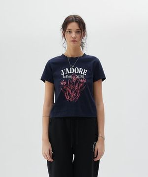 LY FLOWER T-SHIRT(NAVY)