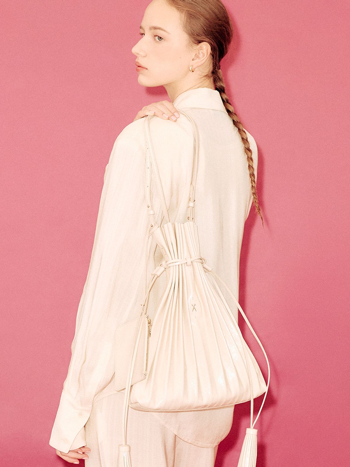 조셉앤스테이시(JOSEPH&STACEY) Lucky Pleats Shopper Crinkled Tapioca