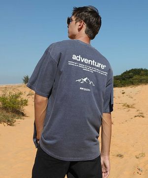 어드벤쳐 폰트 피그먼트 오버핏 반팔티셔츠 FST705 / 5color