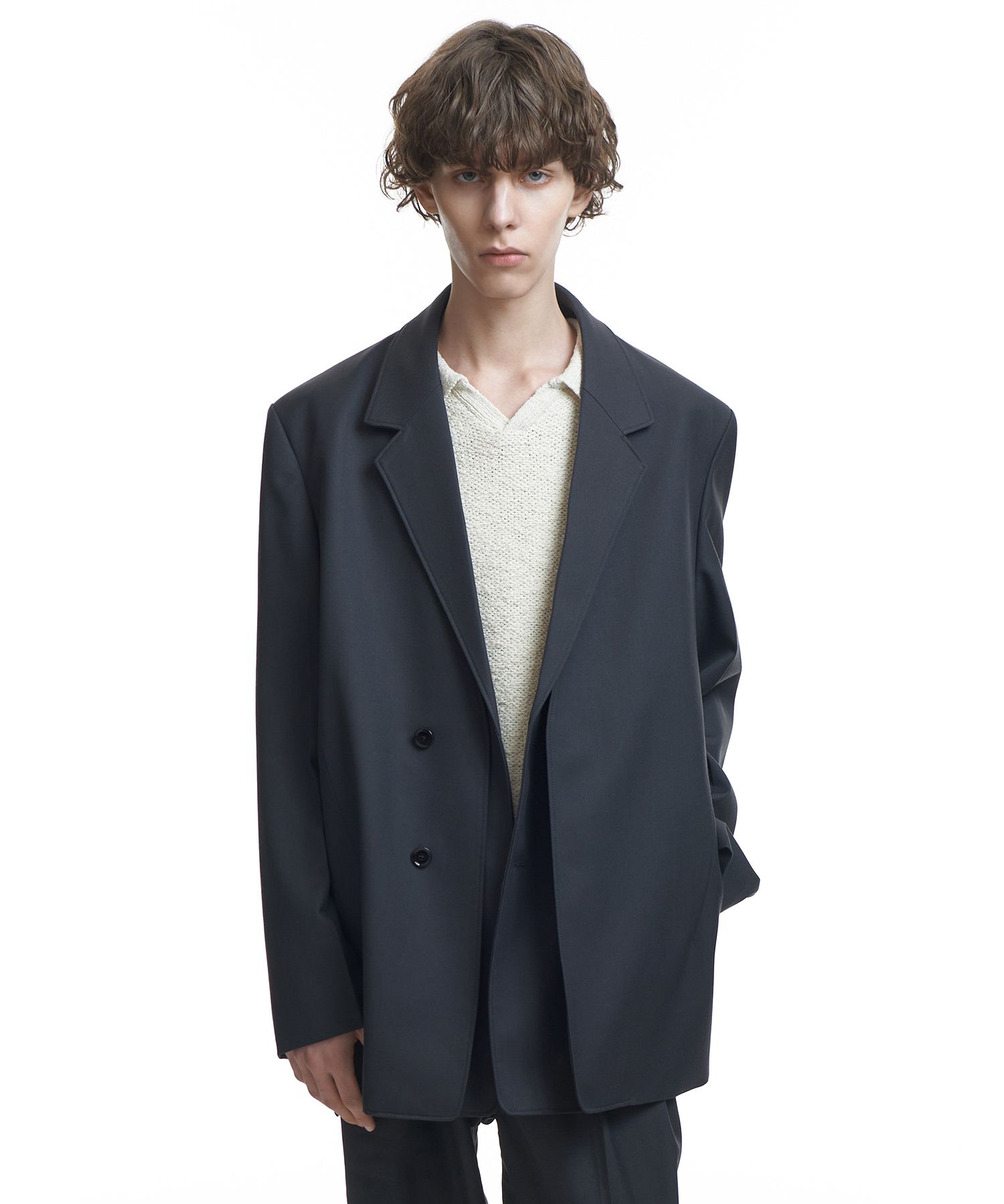 美品 クリスチャンディオール ノーカラージャケット ネイビー サイズ9*XC29 美品 クリスチャンディオール ノーカラージャケット ネイビー サイズ9