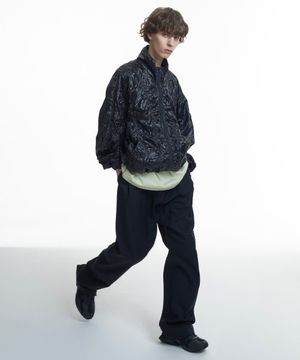 [INSILENCE X KKST] 더블 플리츠 벨티드 울 팬츠 BLACK