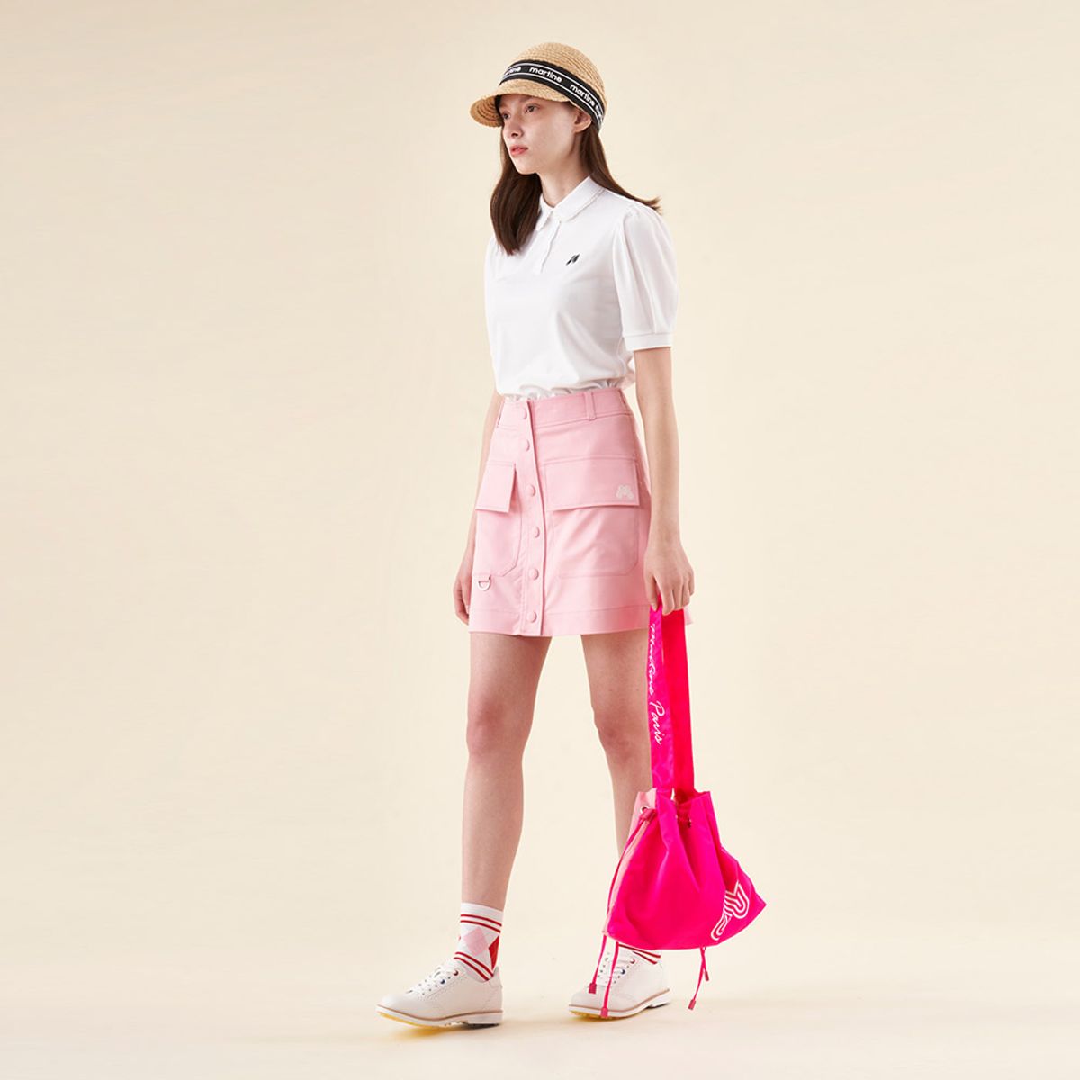 마틴골프(MARTINE GOLF) Bucket Tote Bag_Pink