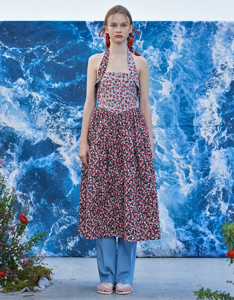 Cancan Halter Dress - Flower