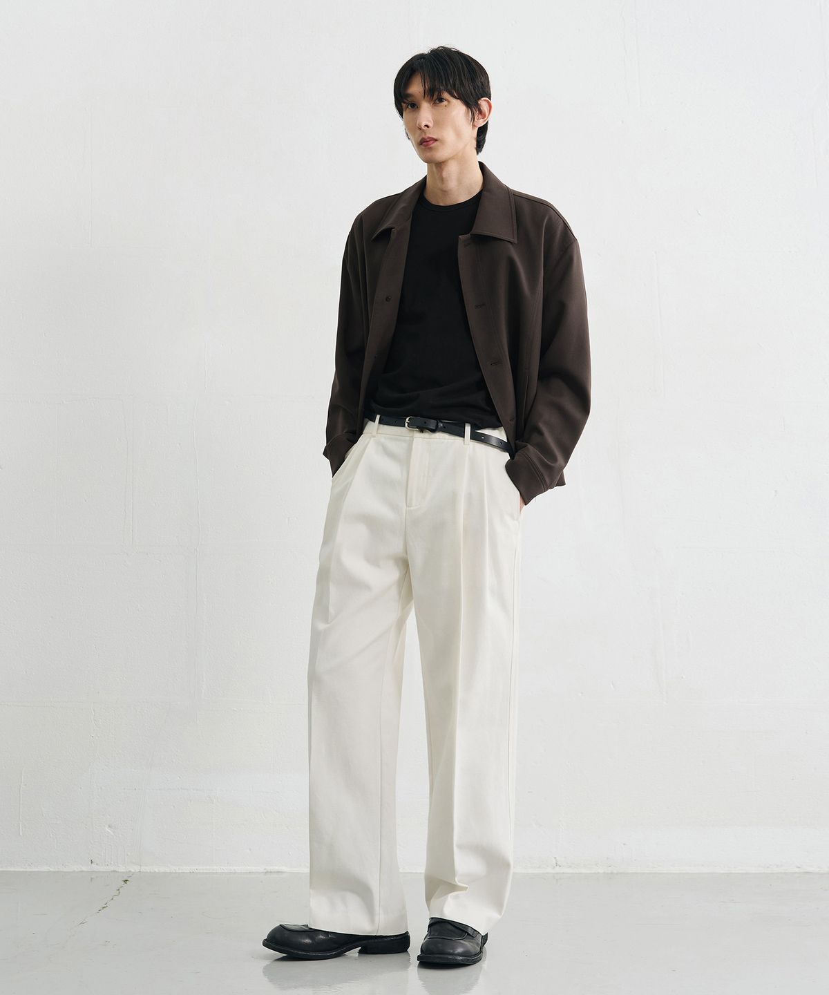 드로우핏(DRAW FIT) 와이드 밴딩 치노 팬츠 [OFF WHITE]