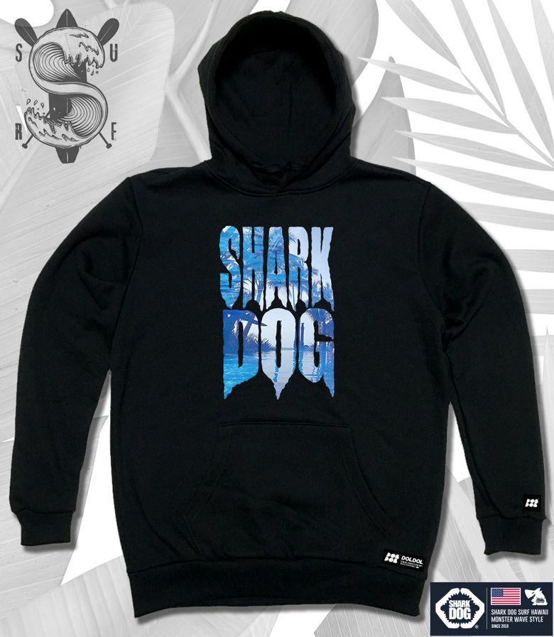 SHARK-DOG-HOODY-11 샤크독 서핑 하와이 캐릭터 그래픽 후드티 후디