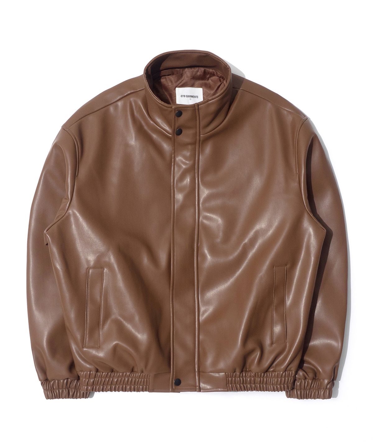 큐티에잇 가먼츠(QT8 GARMENTS) GB Synthetic Leather Hidden Jacket (Brown)