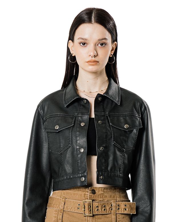 RUNNING HIGH★韓国★VINTAGE WASHED LEATHER CROP JACKET MUSINSA | RUNNING HIGH Vintage Washed Leather Crop Jacket