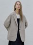 Overfit Basic Tailored Jacket - Beige
