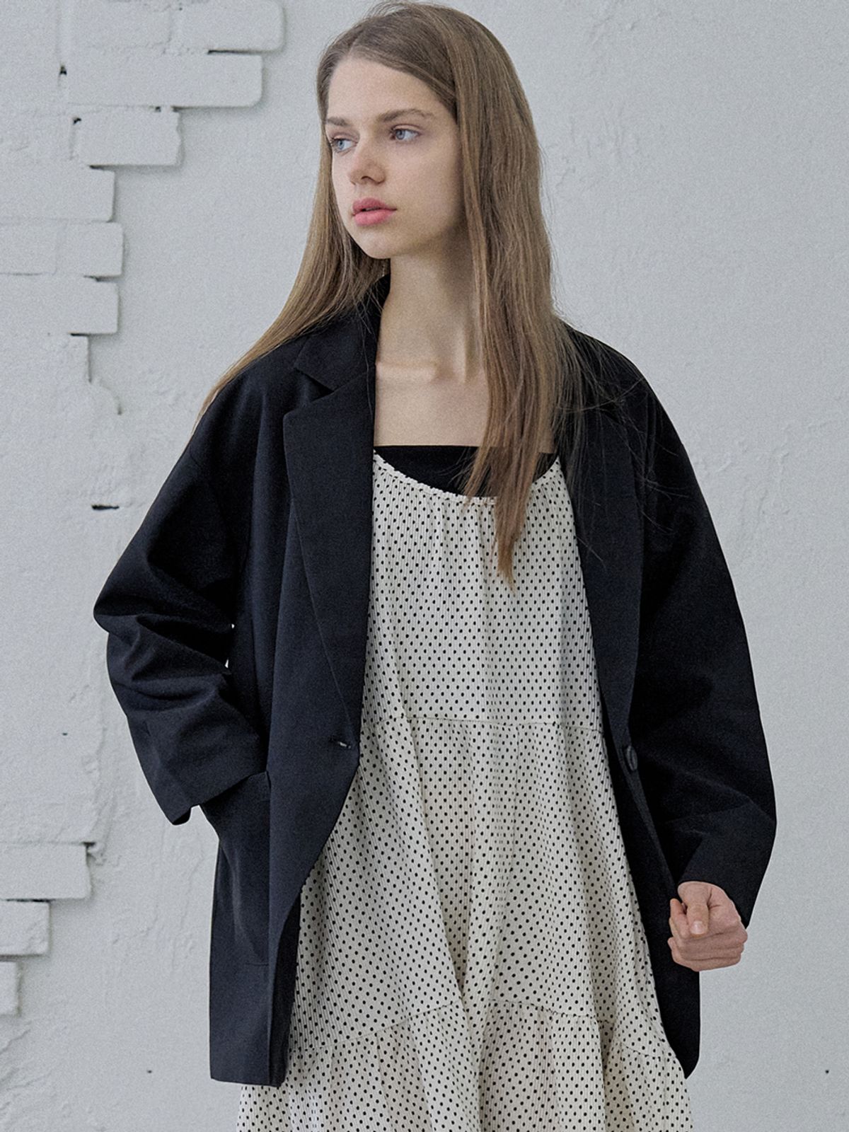 아방(AVANT-G) Overfit Basic Tailored Jacket - Black