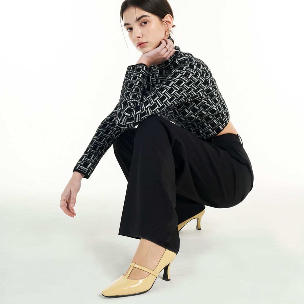 루시크루(LUCY CREW) T-strap Pumps LC138 4color_7cm