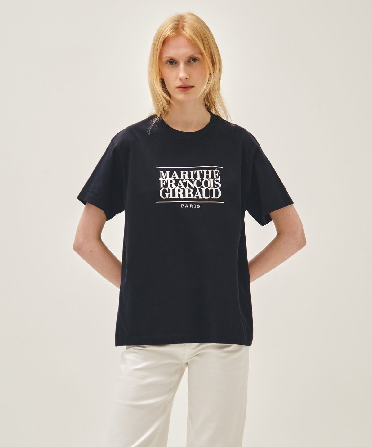 마리떼 프랑소와 저버(MARITHÉ + FRANҪOIS GIRBAUD) CLASSIC LOGO TEE navy