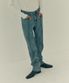 UNISEX Signature Pin Tuck Straight Denim Pants [INDIGO Medium Wash]