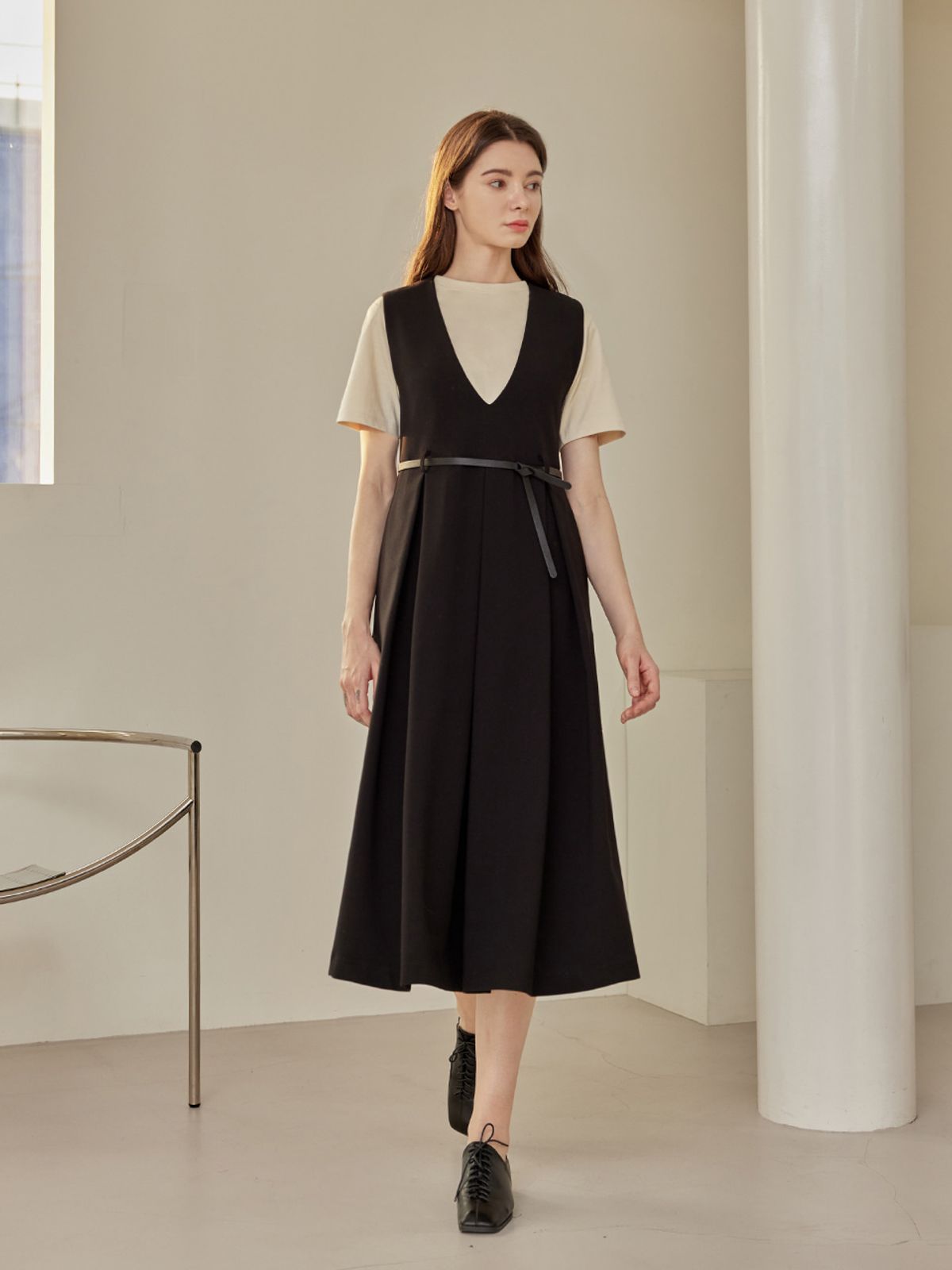 에이리프(A.RIFF) Clo bustier belt long dress_Black