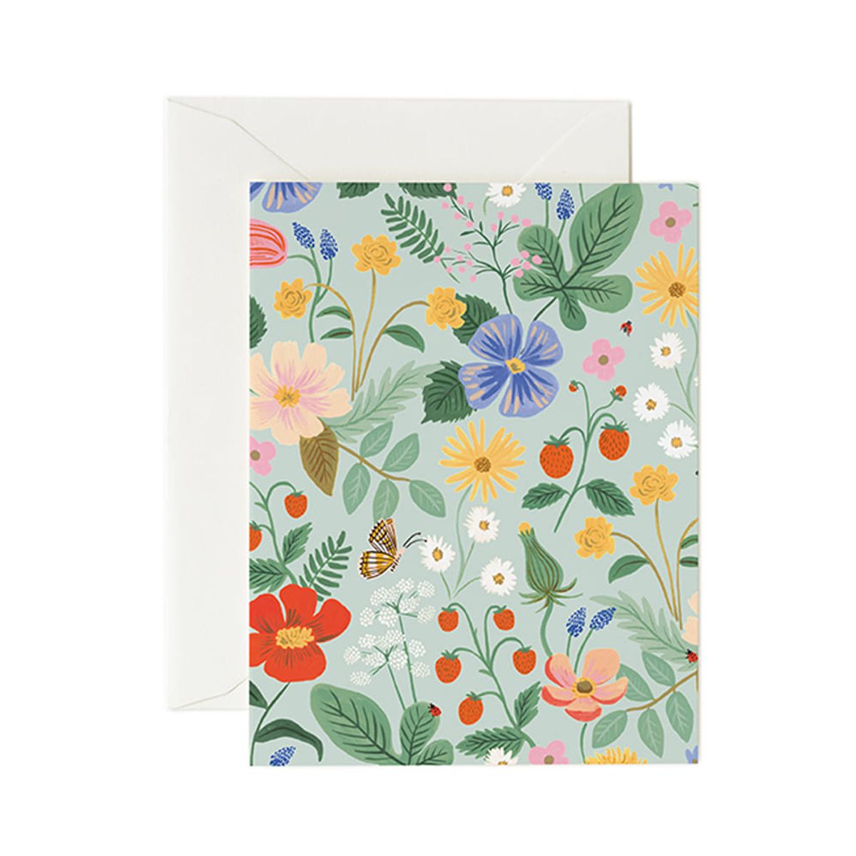 라이플 페이퍼(RIFLE PAPER) [Rifle Paper Co.] Strawberry Fields Mint 일상 카드